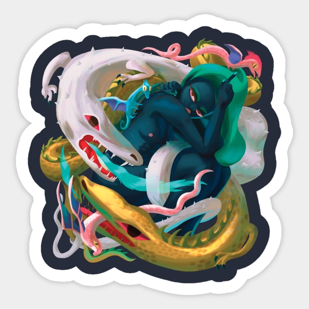 Dragons by my side Sticker by evelmiina